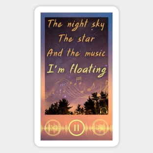 music player against night sky theme Magnet